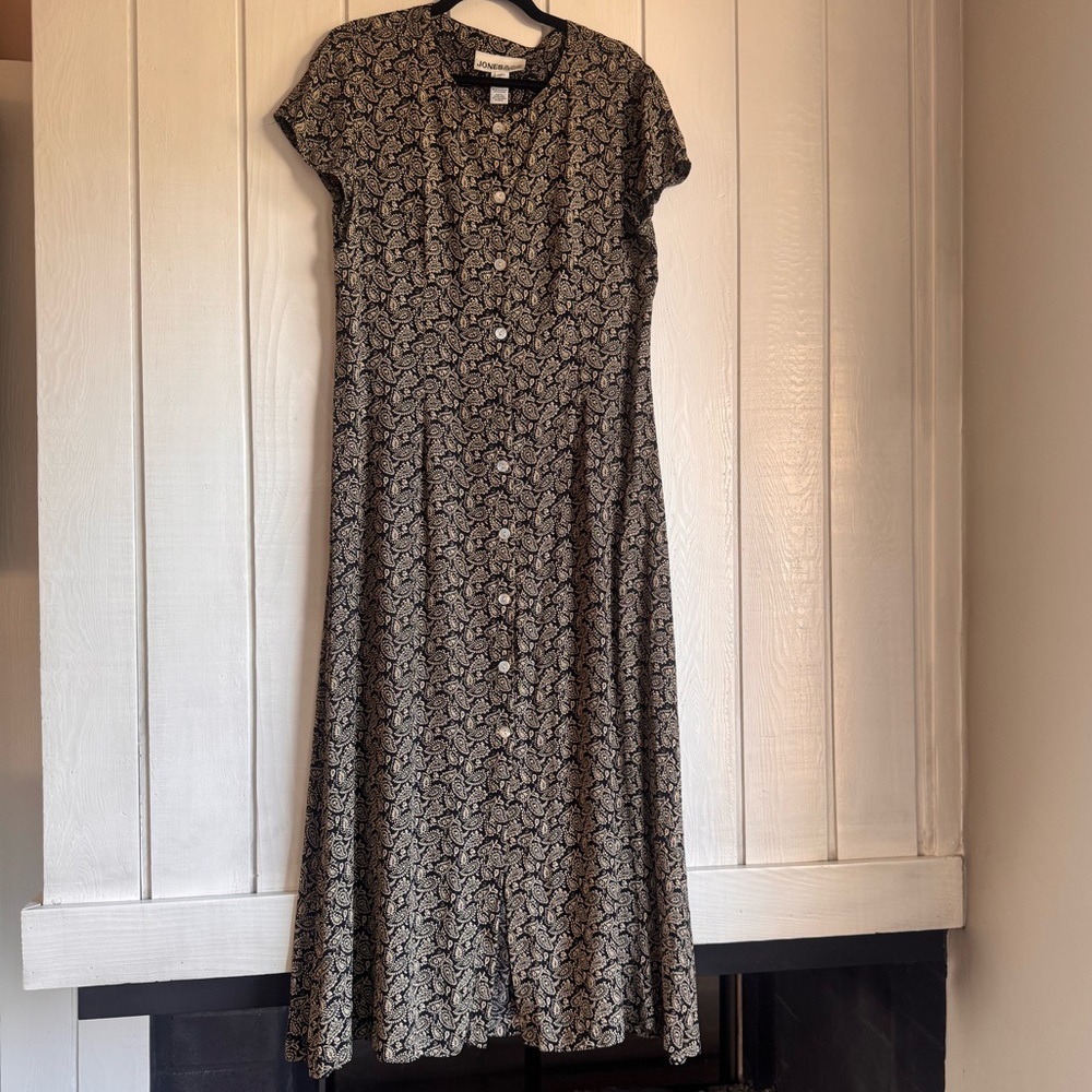 Vintage Jones & Co. Paisly Button Up Maxi Dress